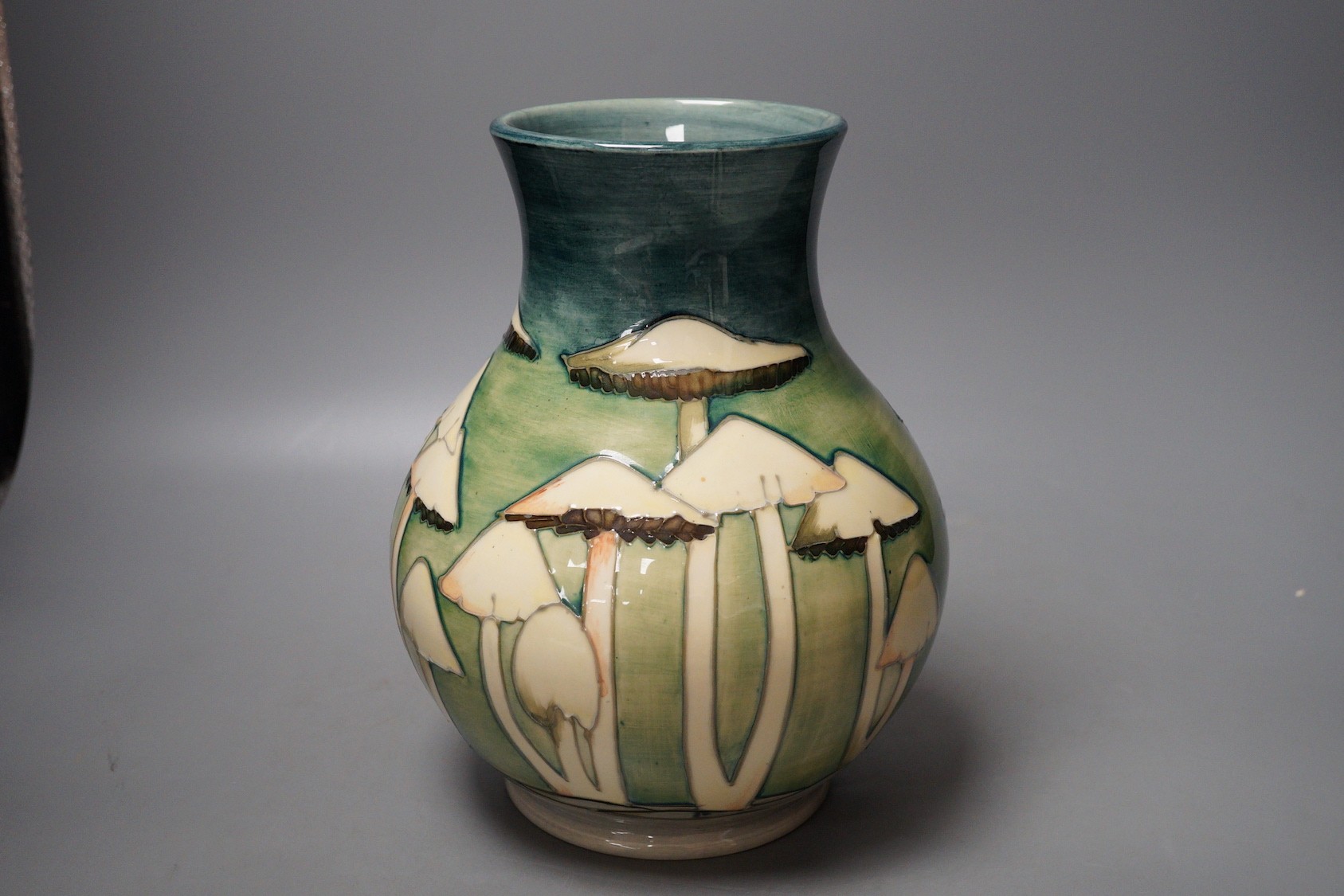 A Moorcroft pottery squat vase, decorated with the 